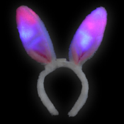  LED Diadème Pelluche Oreilles de Lapins roses