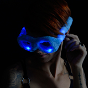 LED LEUCHTBRILLE PARTY PLUESCH BLAU