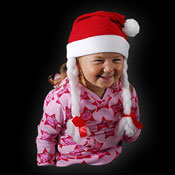 SANTA HAT WITH PLAITS CHILDREN SIZE