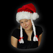 PLUSH SANTA HAT WITH PLAITS