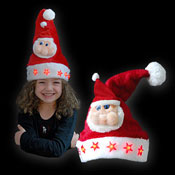 PLUSH SANTA HAT WITH SANTA CLAUS AND 5 STARS KIDS