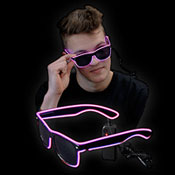 Lunettes lumineuses noires Néon Rose