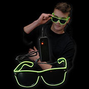 Lunettes lumineuses noires Néon Vert