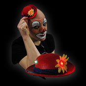 LED MINI MIME SPELER HOED ClOWN ROOD