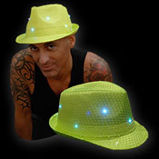 CHAPEAU DISCO LED JAUNE