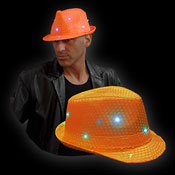 SEQUIN HAT NEON ORANGE