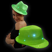 SEQUIN HAT NEON GREEN